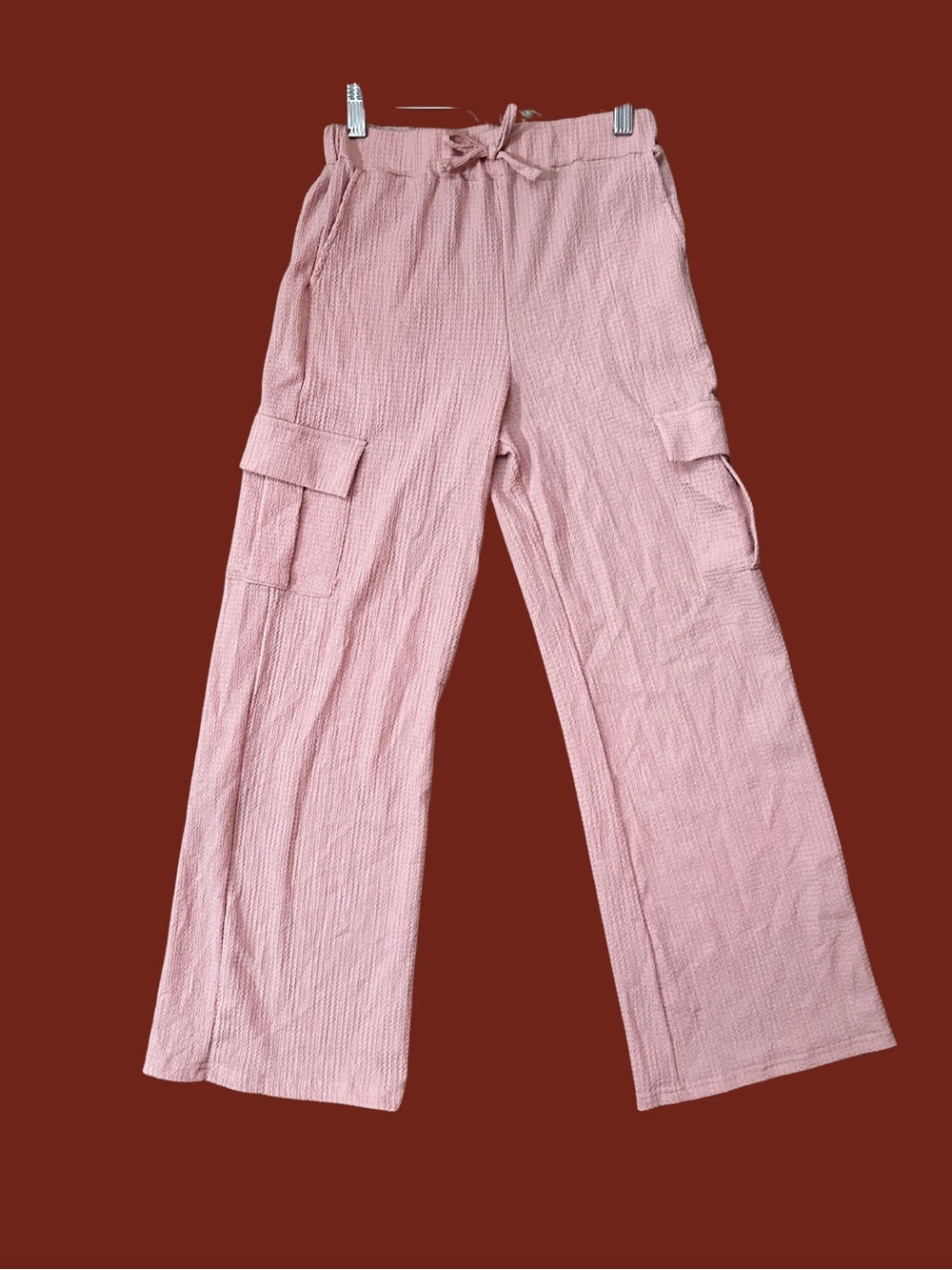 Wide-Leg Cargo Pants in Dusty Rose - Women's